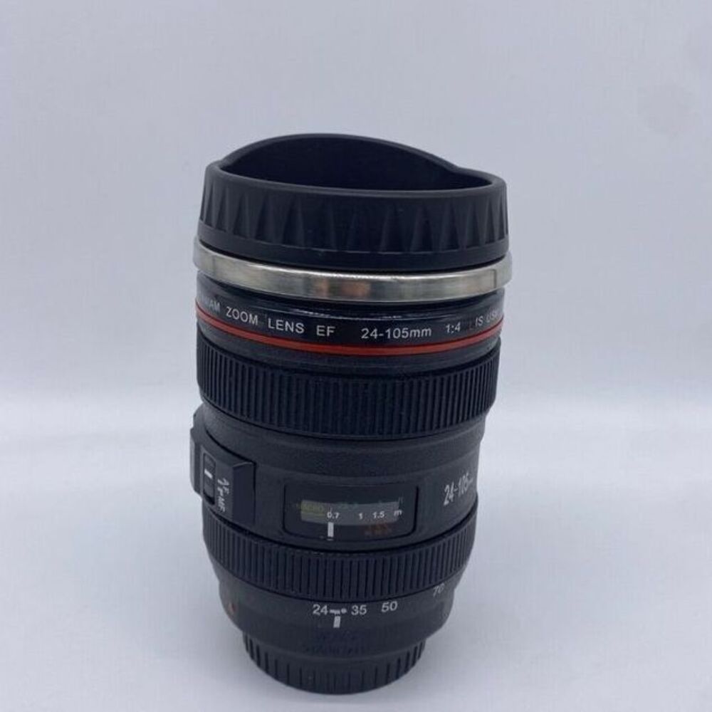Coffee‎ Mug Camera Lens Shaped Stainless Steel Lid Travel Photo Coffee Cup Gifts